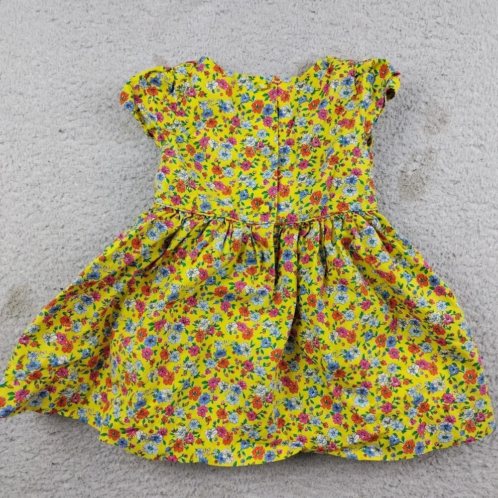 Ralph Lauren floral‎ cotton poplin dress Yellow Cottage Lined baby girl's 6M